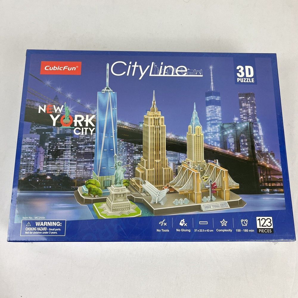 CubicFun City Line NEW YORK CITY 3D Puzzle 123 Piece SEALED NEW